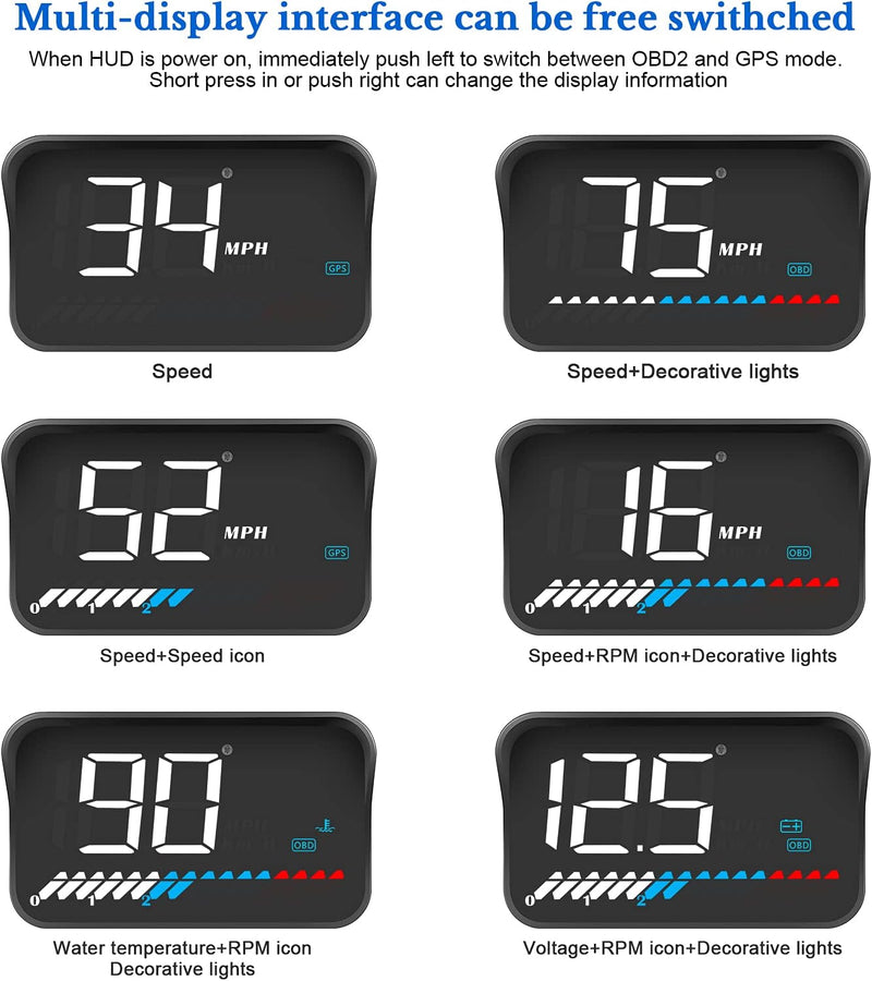 Car HUD Display – Speed & Navigation on Windshield | شاشة عرض أمامية للسيارة – عرض السرعة والملاحة بوضوح