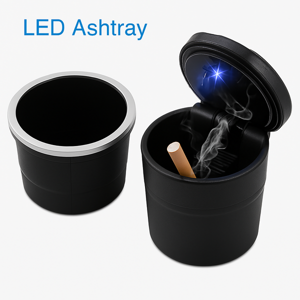 LED Car Ashtray — Portable, Smokeless, Night‑Use Design