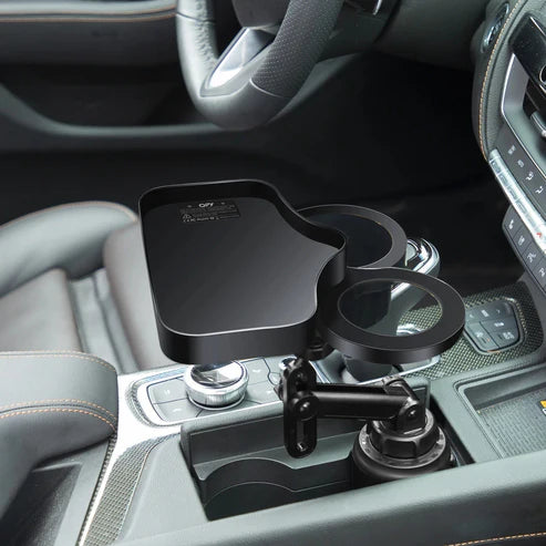 Wireless Charging Cup Holder Station — Dual Cup Holders & Adjustable Mount